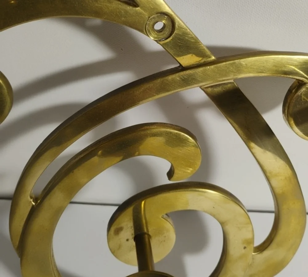 Vintage 1983 Sarheid LTD Brass Wall Hanging Candle Holders Scones Made In Korea